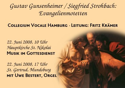 Plakatmotiv zu Strohbach / Gunsenheimer: Evangelien-Motetten